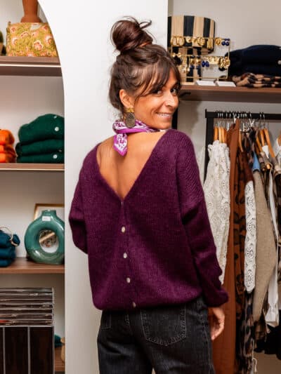 Gilet FOLK PRUNE